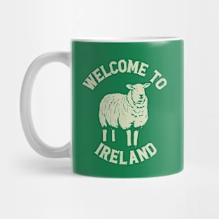 Funny/Cute "Welcome to Ireland" Sheep Graphic" Mug